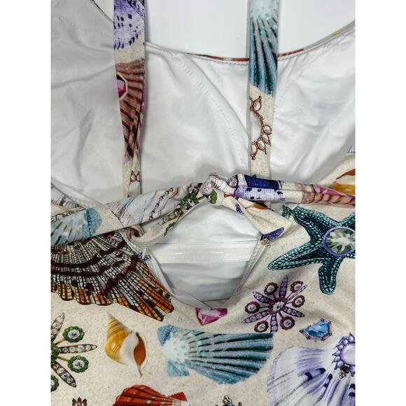 Gottex Round Neck One-Piece Swimsuit Sea Shells Starfish Size 14 23WS137 - Picture 10 of 15